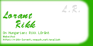 lorant rikk business card